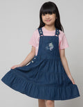 Little M Short Sleeve Midi Dress Overall Bordir Hati