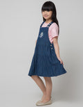 Little M Short Sleeve Midi Dress Overall Bordir Hati