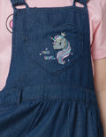 Little M Short Sleeve Midi Dress Overall Bordir Hati