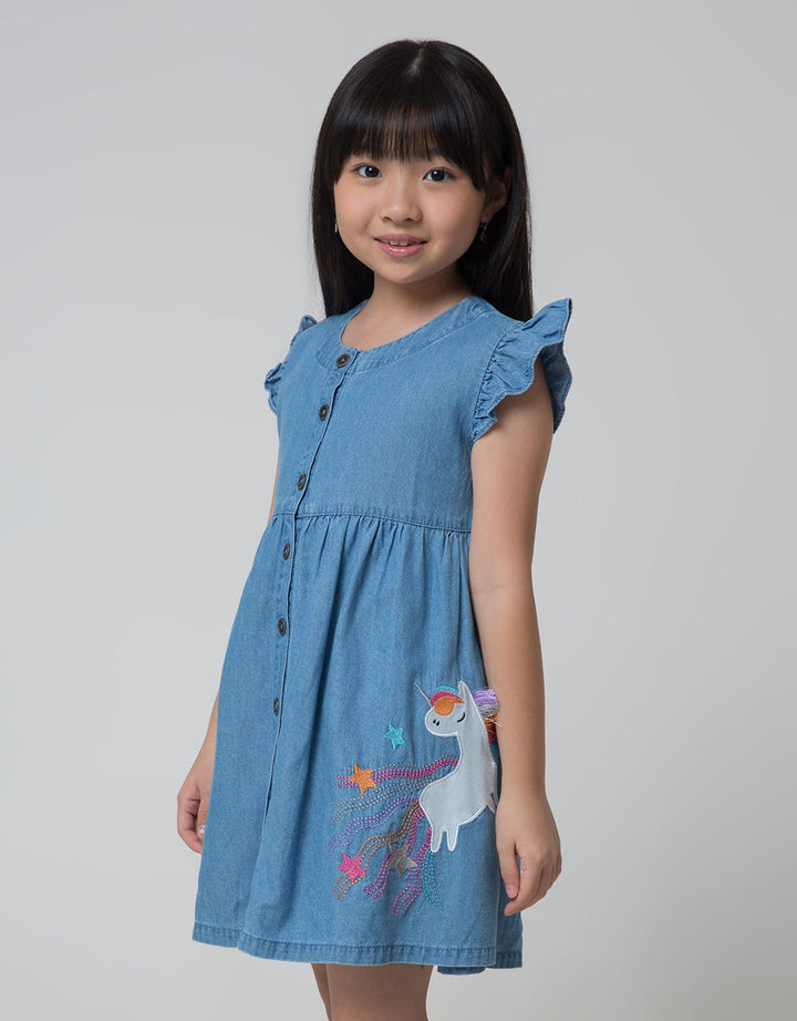 Little M Ruffle Unicorn Dress for Girls