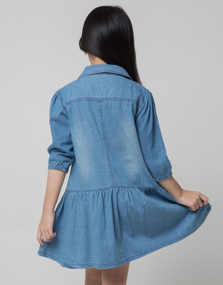 Little M Embroidered Cat Dress for Girls