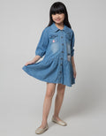 Little M Embroidered Cat Dress for Girls
