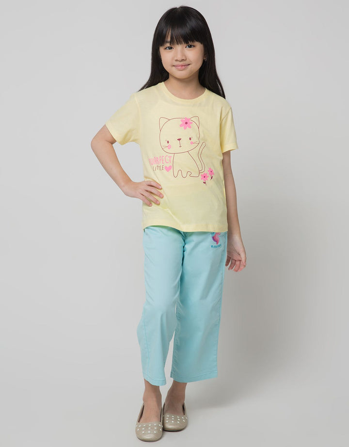 Little M Waist Embroidered Girls Pants