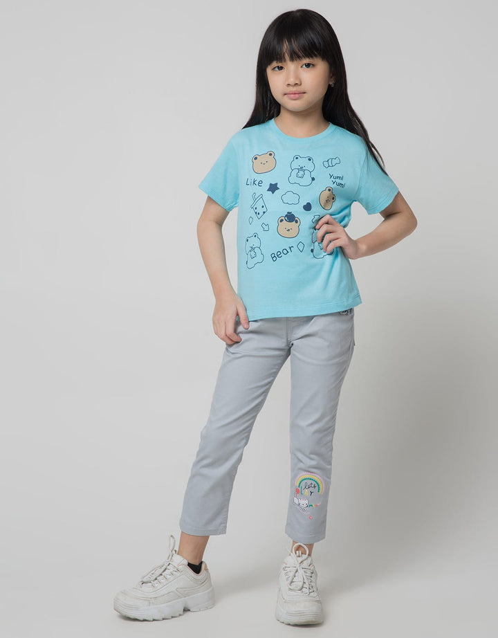 Little M Long Pants Jegging Ruffle Pockets Embroidery