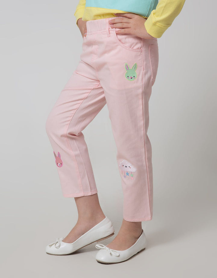 Little M Long Pants Jegging Twill Bordir Sebar Bunny