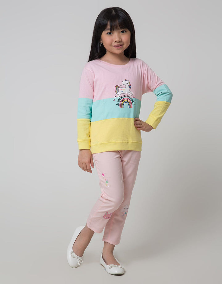 Little M Long Pants Jegging Twill Bordir Sebar Bunny