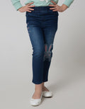Little M Long Pants Jegging Denim Bordir Bunny Stars