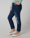 Little M Long Pants Jegging Denim Bordir Bunny Stars
