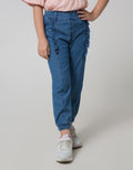 Little M Ruffle Plain Jogger for Girls