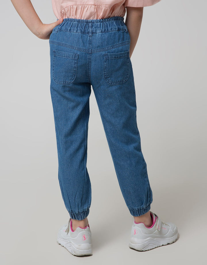 Little M Ruffle Plain Jogger for Girls