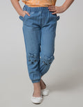 Little M Ribbon Denim Jogger Anak Perempuan