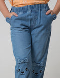 Little M Ribbon Denim Jogger Anak Perempuan