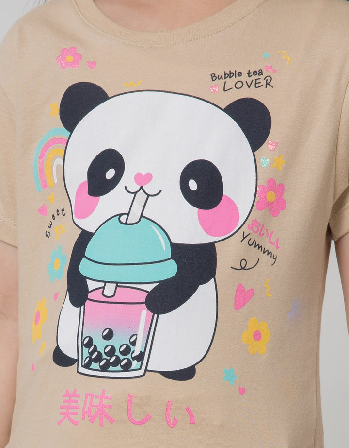 Little M Short Sleeve T-Shirt Anime Animal Panda