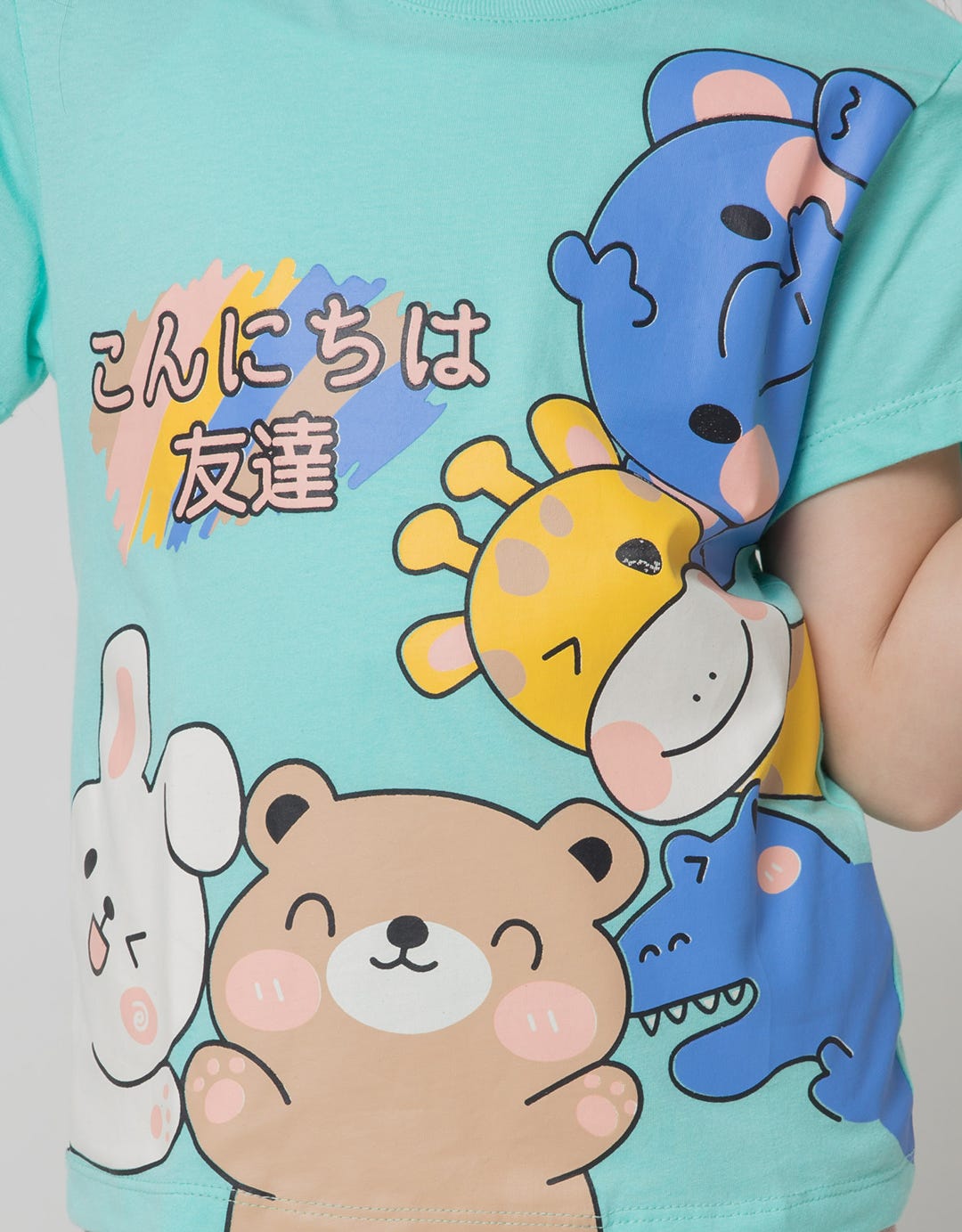 Little M Short Sleeve T-Shirt Anime Animal Friends