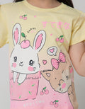 Little M Short Sleeve T-Shirt Anime Animal Cat N Rabbit