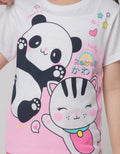 Little M Short Sleeve T-Shirt Anime Animal Cat N Panda