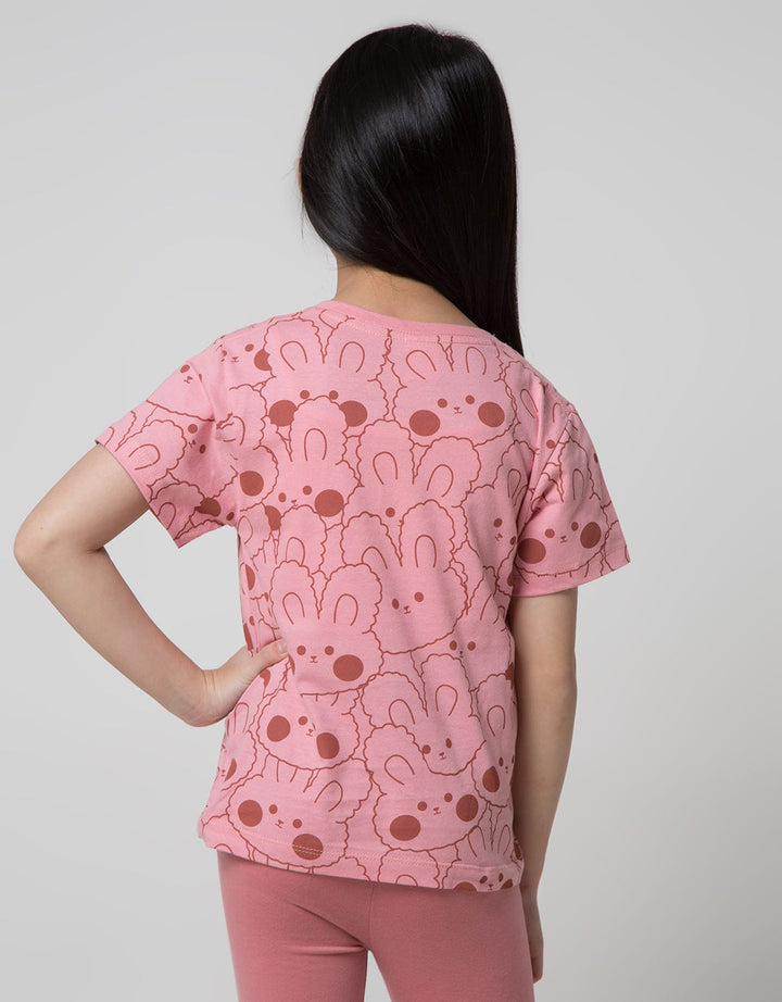 Little M Print Bunny Girls T-Shirt