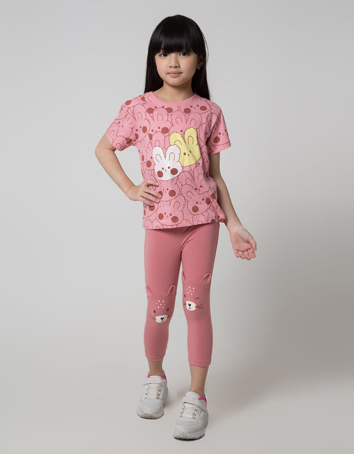 Little M Print Bunny Girls T-Shirt