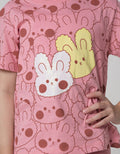 Little M Print Bunny Girls T-Shirt