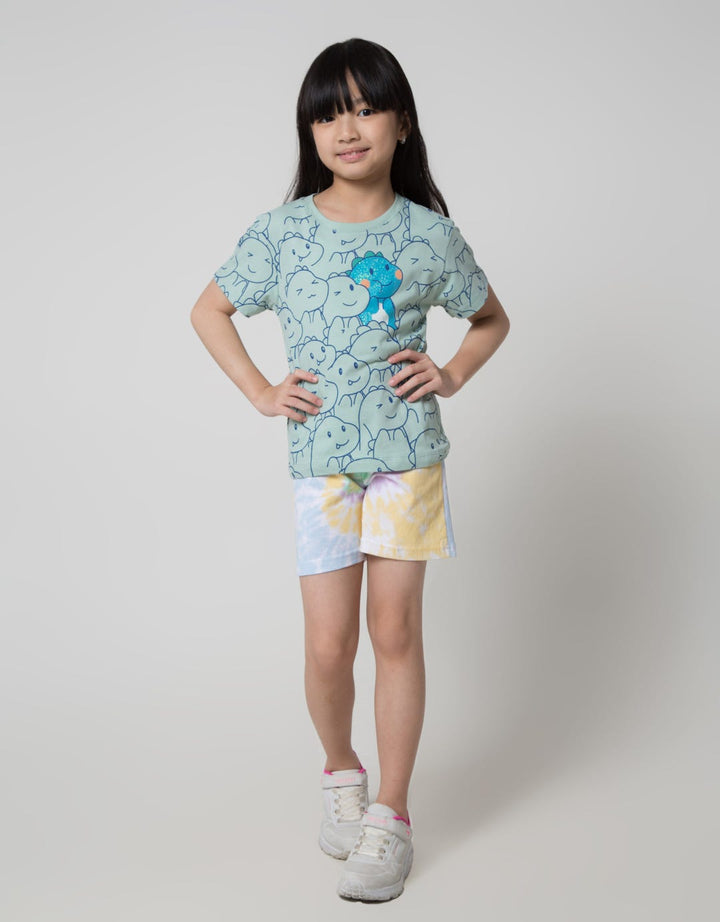 Little M Dino Three Kaos Anak Perempuan