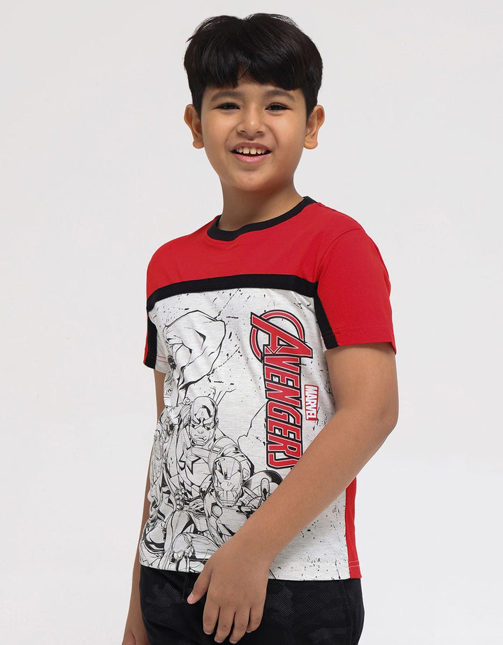 Marvel Short Sleeve T-Shirt Print Avenger Team Cutsewn Peterban