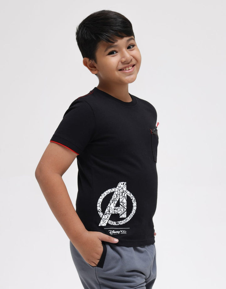 Marvel Short Sleeve T-Shirt Print Avenger Zipper