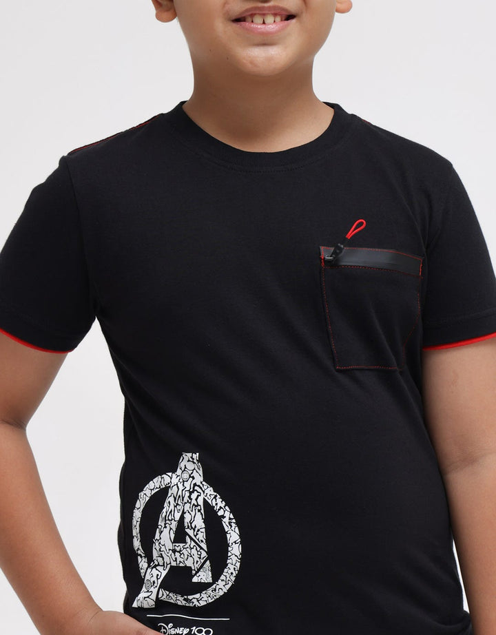 Marvel Short Sleeve T-Shirt Print Avenger Zipper