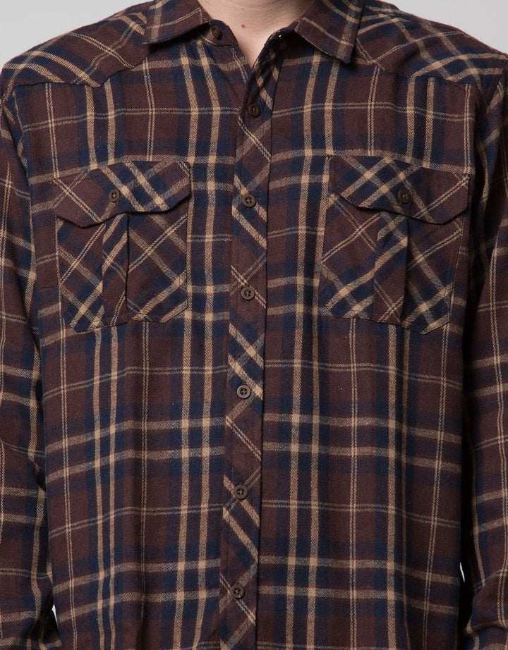 Details Yarndyed Flannel Kemeja Pria