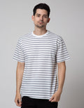 Details Short Sleeve T-Shirt Round Neck Texture Stripes