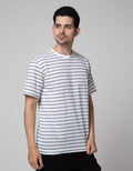Details Short Sleeve T-Shirt Round Neck Texture Stripes