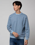 Details Sweatshirt Jumper Long Sleeve R Neck Texture Stripe