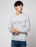 Details Sweatshirt Jumper Neck Wording Reguler Fit