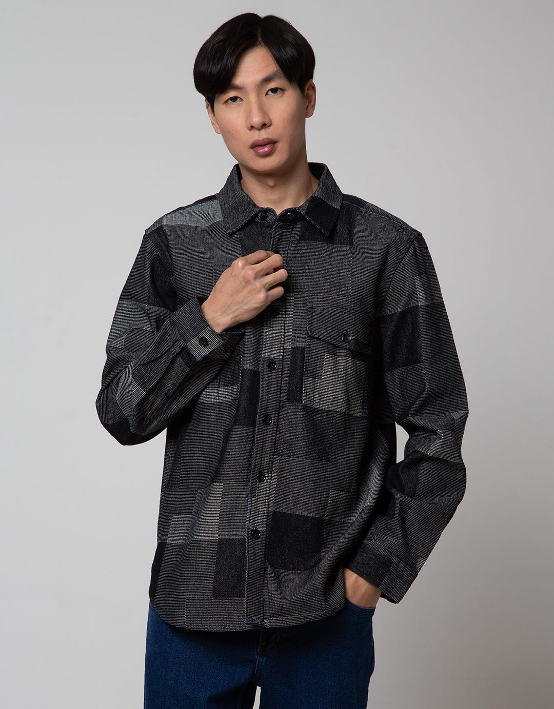 Details Checks Denim Jacket Men