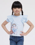 Little M Short Sleeve T-Shirt Ruffle Print Ruffle Unicorn