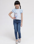 Little M Short Sleeve T-Shirt Ruffle Print Ruffle Unicorn