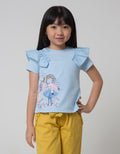 Little M Short Sleeve T-Shirt Ruffle Print Ruffle Unicorn
