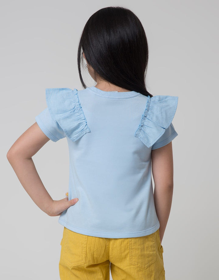 Little M Short Sleeve T-Shirt Ruffle Print Ruffle Unicorn