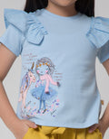 Little M Short Sleeve T-Shirt Ruffle Print Ruffle Unicorn