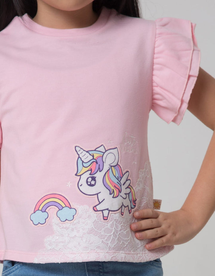 Little M Short Sleeve T-Shirt Lengan Double Ruffle