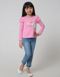 Little M Long Sleeve T-Shirt Balon Kerut Hello Cat