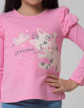Little M Long Sleeve T-Shirt Balon Kerut Hello Cat