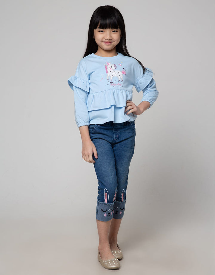 Little M Ruffle Layer Girls T-Shirt