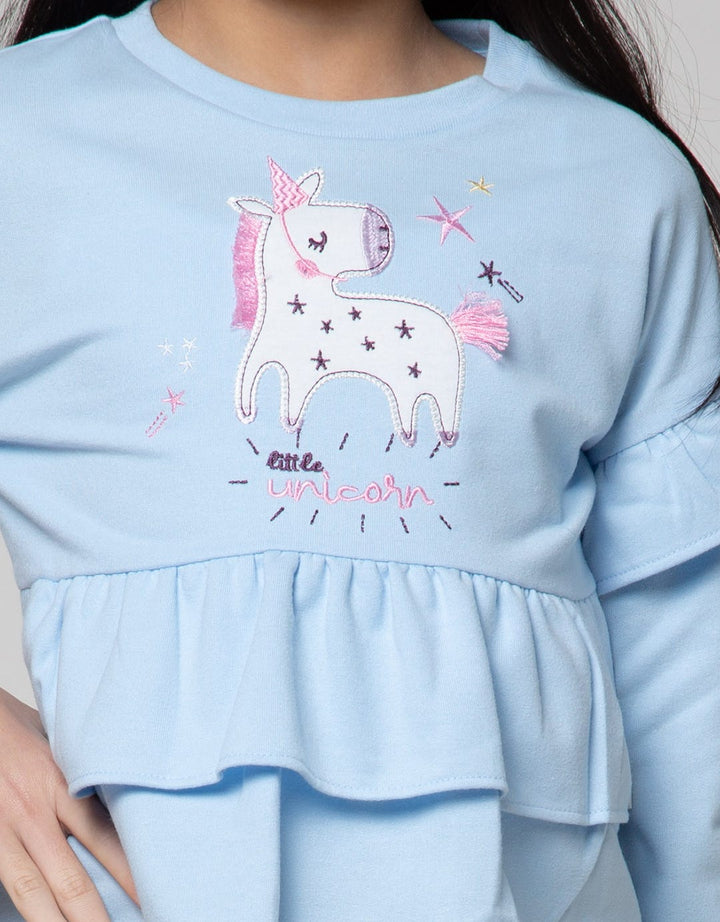 Little M Ruffle Layer Girls T-Shirt