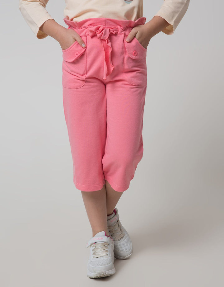 Little M Long Pants Knit Paperbag Waist Pouch