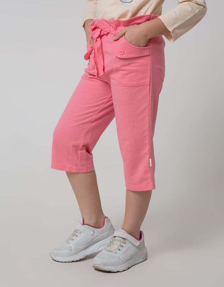 Little M Long Pants Knit Paperbag Waist Pouch