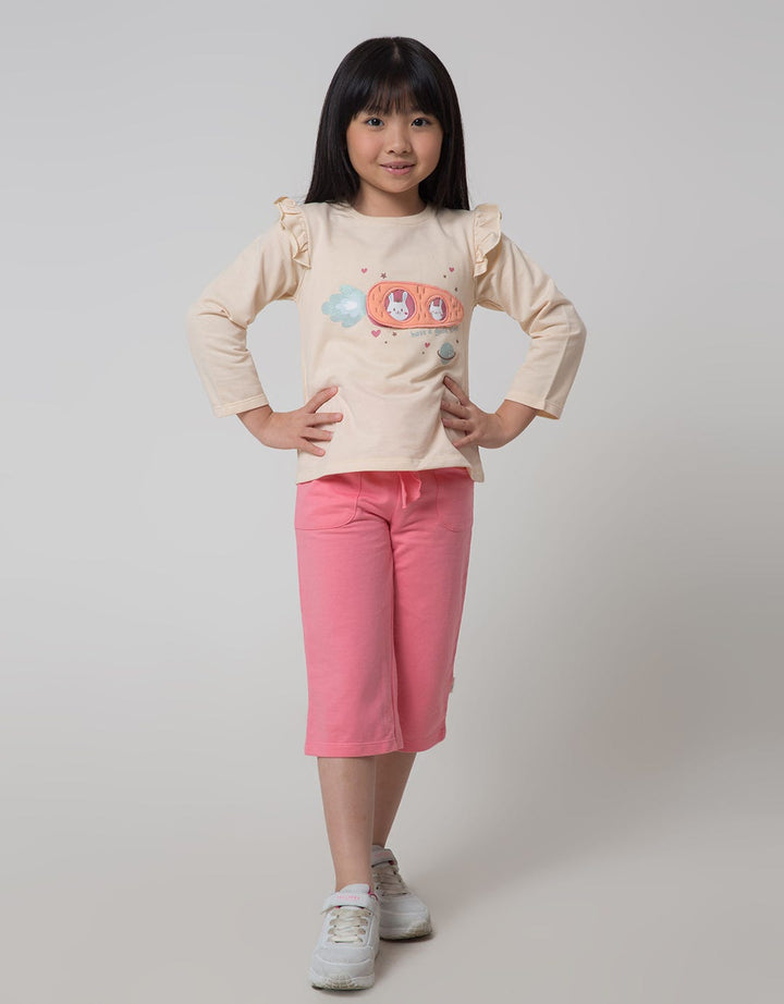 Little M Long Pants Knit Paperbag Waist Pouch