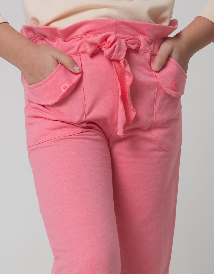 Little M Long Pants Knit Paperbag Waist Pouch