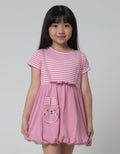 Little M Short Sleeve Midi Dress Overall Kantong Bunny