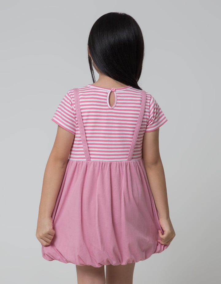 Little M Short Sleeve Midi Dress Overall Kantong Bunny