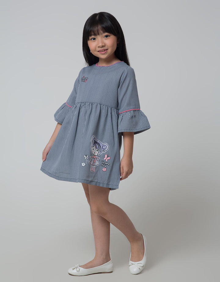 Little M Stripe Nonik Dress Anak Perempuan